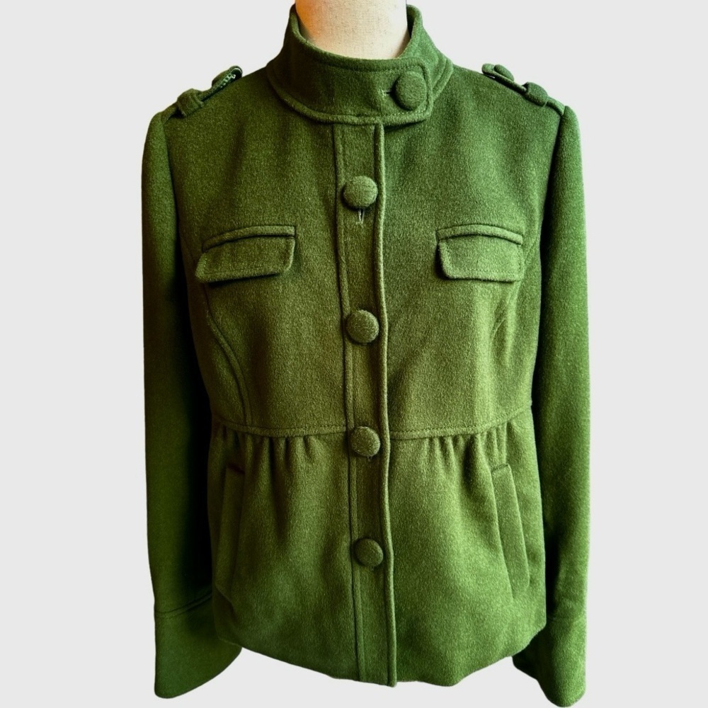Ann Taylor Wool Rabbit Hair Miltary Jacket coat 10